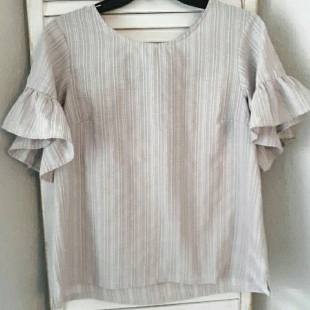 Hem & Thread Lilac Ruffle Blouse